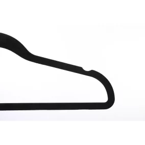   SONGMICS Prémium Bársony Vállfa Szett 30 db Fekete 360° Forgó Akasztóval