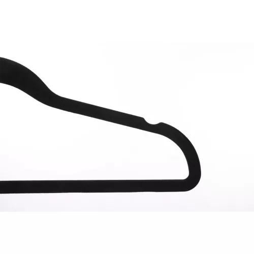 SONGMICS Prémium Bársony Vállfa Szett 30 db Fekete 360° Forgó Akasztóval