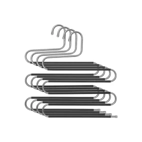   SONGMICS 5-szintes Rozsdamentes Acél Nadrágakasztó Szett Csúszásgátló Bevonattal