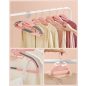   SONGMICS U-alakú Műanyag Vállfa Szett Rózsaszín-Szürke 20 db Csúszásmentes
