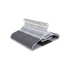   SONGMICS U-Nyílású Műanyag Vállfa Szett Csúszásgátló Bevonattal 50 db Világos- és Sötétszürke