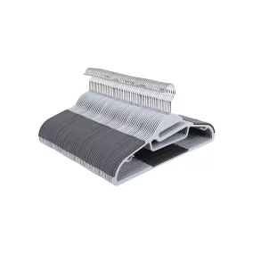   SONGMICS U-Nyílású Műanyag Vállfa Szett Csúszásgátló Bevonattal 50 db Világos- és Sötétszürke