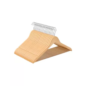   SONGMICS Premium Juharfa Vállfa Szett Nadrágakasztóval Natúr 50 db