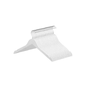   SONGMICS Prémium Fa Vállfa Szett Csúszásgátló Bevágással Fehér 20 db