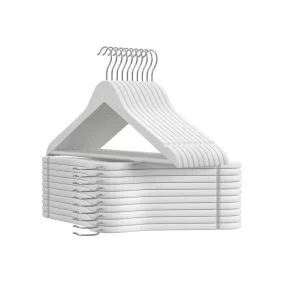   SONGMICS Premium Fa Vállfa Szett Gumibevonattal Fehér 20 db