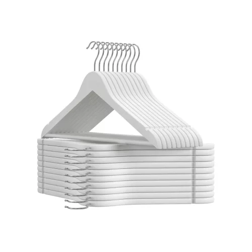 SONGMICS Premium Fa Vállfa Szett Gumibevonattal Fehér 20 db