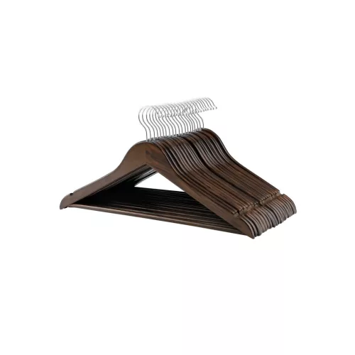 SONGMICS Prémium Juharfa Vállfa Szett Sötétbarna-Ezüst 20 db