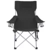 SONGMICS Összecsukható Kemping Szék Fejtámlával és Pohártartóval Fekete
