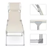 SONGMICS Premium Napozóágy Árnyékolóval Bézs Alumínium Kerti Nyugágy