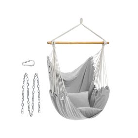   SONGMICS Függőszék Párnákkal Szürke Beltéri-Kültéri Relaxáló Hinta