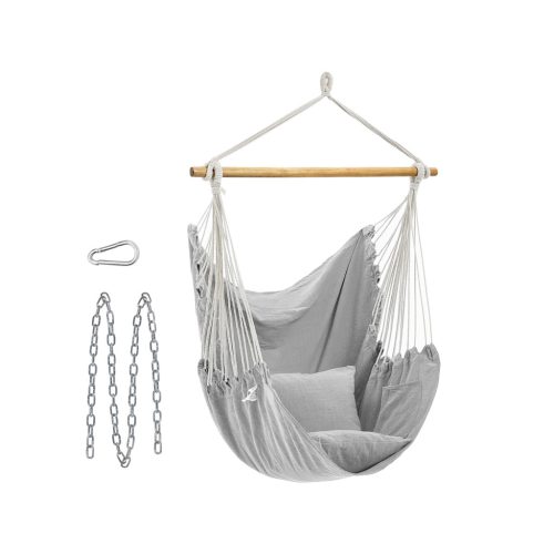 SONGMICS Függőszék Párnákkal Szürke Beltéri-Kültéri Relaxáló Hinta