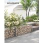   SONGMICS Gabion Kerti Kosár Horganyzott Acél 100 x 30 x 30 cm Ezüst