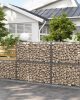 SONGMICS Gabion Kerti Kosár Horganyzott Acél 100x50x30 cm Ezüst