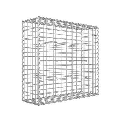 SONGMICS Gabion Kosár Horganyzott Acél Kőtartó 100 x 90 x 30 cm Ezüst