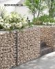 SONGMICS Gabion Kosár Horganyzott Acél Kőtartó 100 x 90 x 30 cm Ezüst