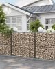 SONGMICS Gabion Kosár Horganyzott Acél Kőtartó 100 x 90 x 30 cm Ezüst