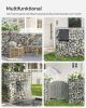 SONGMICS Gabion Kosár Horganyzott Acél Kőtartó 100 x 90 x 30 cm Ezüst