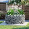 SONGMICS Kerti Kör Alakú Gabion Virágtartó Horganyzott Acélból 90 x 40 cm