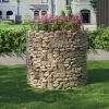 SONGMICS Kerti Henger Gabion Kőkosár Horganyzott Acél Virágágyás 90 x 80 cm