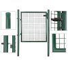 SONGMICS Horganyzott Acél Kerti Kapu Zöld Zárható 87 x 100 cm