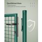   SONGMICS Horganyzott Acél Kerti Kapu Zöld Zárható 87 x 150 cm