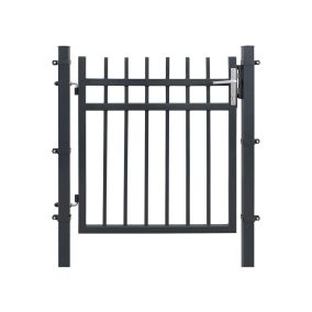   SONGMICS Horganyzott Vas Kerti Kapu Szürke Biztonsági Zárral