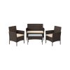 SONGMICS GGF004K05 Polyrattan Kerti Bútor Szett Barna-Bézs