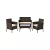 SONGMICS GGF004K05 Kerti Bútor Szett PE Polyrattan Barna-Taupe