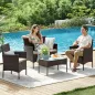   SONGMICS GGF004K05 Kerti Bútor Szett PE Polyrattan Barna-Taupe