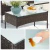 SONGMICS GGF004K05 Kerti Bútor Szett PE Polyrattan Barna-Taupe