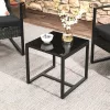 SONGMICS 3 részes kerti bútor szett polyrattan kültéri terasz erkély asztal 2 székkel fekete