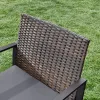 SONGMICS GGF010G05 Polyrattan Kerti Bútor Szett Fekete-Szürke