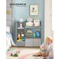   SONGMICS Gyerekszoba Tároló Polc Könyvespolc Játéktároló 2 Tárolódobozzal Galambszürke