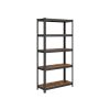 SONGMICS Ipari Polcrendszer Rusztikus MDF Polcokkal Fekete-Barna 150 cm