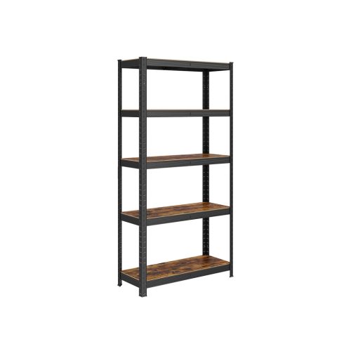 SONGMICS Ipari Polcrendszer Rusztikus MDF Polcokkal Fekete-Barna 150 cm