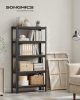 SONGMICS Ipari Polcrendszer Rusztikus MDF Polcokkal Fekete-Barna 150 cm