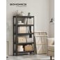SONGMICS Ipari Polcrendszer Rusztikus MDF Polcokkal Fekete-Barna 150 cm