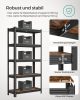 SONGMICS Ipari Polcrendszer Rusztikus MDF Polcokkal Fekete-Barna 150 cm