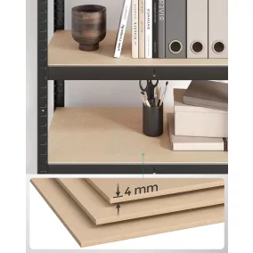   SONGMICS 2 db 5 Szintes Acél Tárolóállvány Csavarmentes Szerelés 650kg Teherbírás 30x75x150cm Fekete