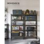 SONGMICS 2 db 5 Szintes Acél Tárolóállvány Csavarmentes Szerelés 650kg Teherbírás 30x75x150cm Fekete