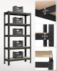 SONGMICS 2 db 5 Szintes Acél Tárolóállvány Csavarmentes Szerelés 650kg Teherbírás 30x75x150cm Fekete