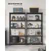 SONGMICS Nagy Teherbírású Acél Polcrendszer Szett Fekete 875 kg
