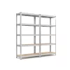 SONGMICS 5-szintes Polcrendszer 2 db Acél Tárolópolc Szerszámmentes Összeszerelés Garázsba 40 x 90 x 180 cm Ezüst