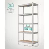SONGMICS 5-szintes Polcrendszer 2 db Acél Tárolópolc Szerszámmentes Összeszerelés Garázsba 40 x 90 x 180 cm Ezüst