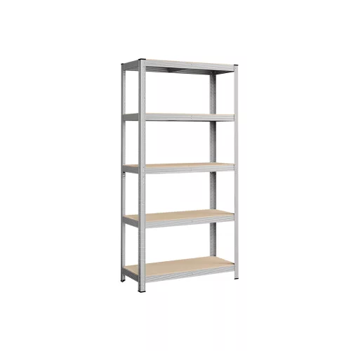 SONGMICS 5 szintes acél tárolópolc MDF polclapokkal ezüst 40 x 90 x 180 cm szerszám nélküli összeszerelés