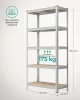 SONGMICS 5 szintes acél tárolópolc MDF polclapokkal ezüst 40 x 90 x 180 cm szerszám nélküli összeszerelés