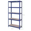 SONGMICS 5-szintes nehéz teherbírású állvány állítható polcokkal acél MDF kék