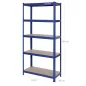   SONGMICS 5-szintes nehéz teherbírású állvány állítható polcokkal acél MDF kék
