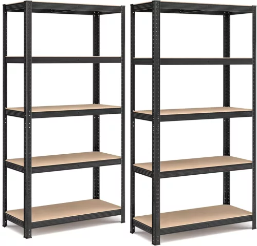 SONGMICS Nagy Teherbírású Acél Polcrendszer Szett Fekete