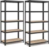 SONGMICS 5-szintes nehéz teherbírású tároló polcrendszer 2 db-os szett acél MDF fekete